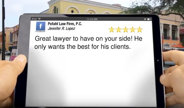 an image of an ipad with a 5 star review of Jennifer Lopez that says Great lawyer to have on your side! He only wants the best for his clients in it.